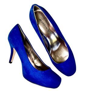 Madden Girl Faux Suede Hidden Platform High Heels in Cobalt Blue Women’s 8